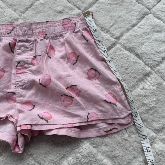 Victorias Secret Pink | Flannel Sleep Boxy Shorts Vanilla Peach | Size Small - Picture 7 of 9